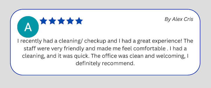 Testimonial by Alex Cris for iSmile Dental Langley